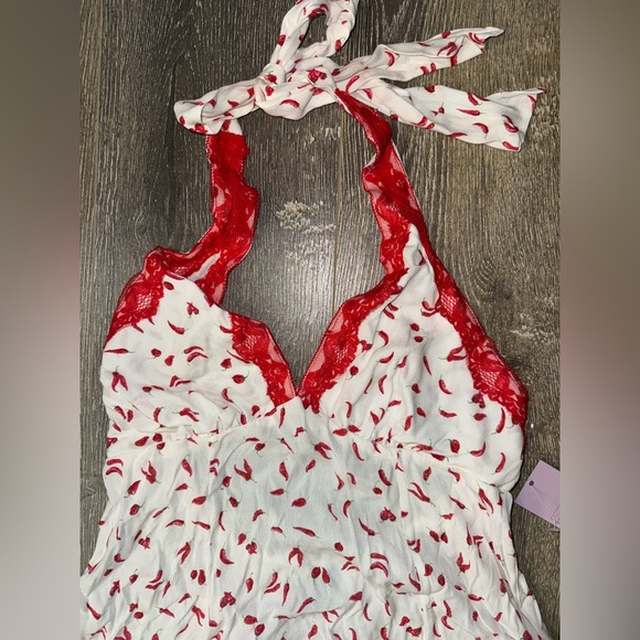 🌺 Wild Fable Red Pepper Halter Lace Dress - Picture 7 of 10